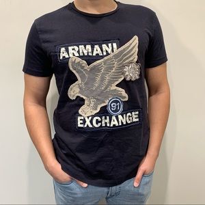 [Armani Exchange] Navy Blue Eagle T-shirt